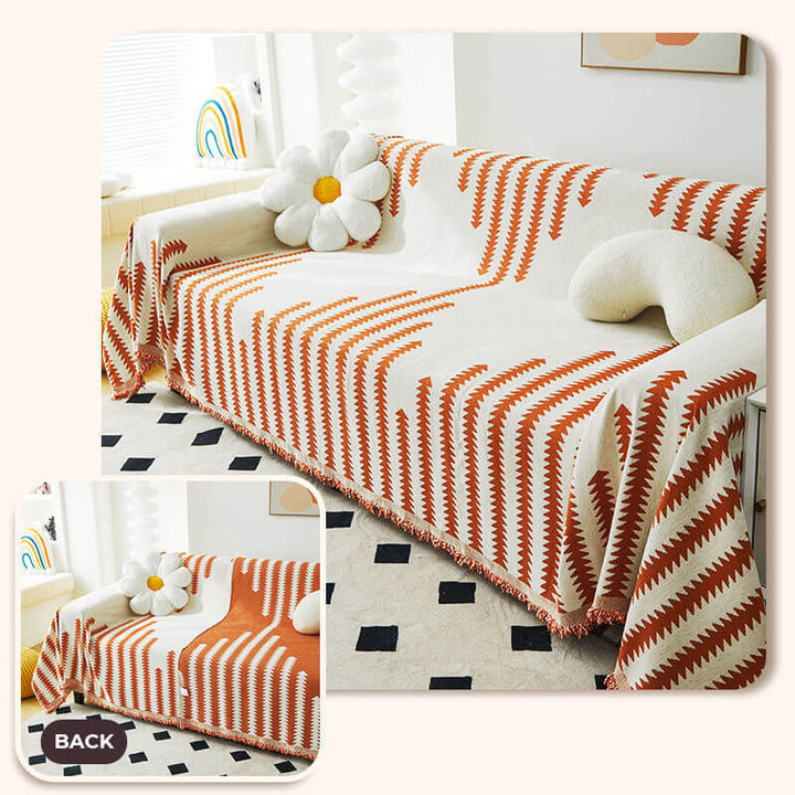 Contemporary chenille sofa slipcover, all-season functionality & machine washable home decor.