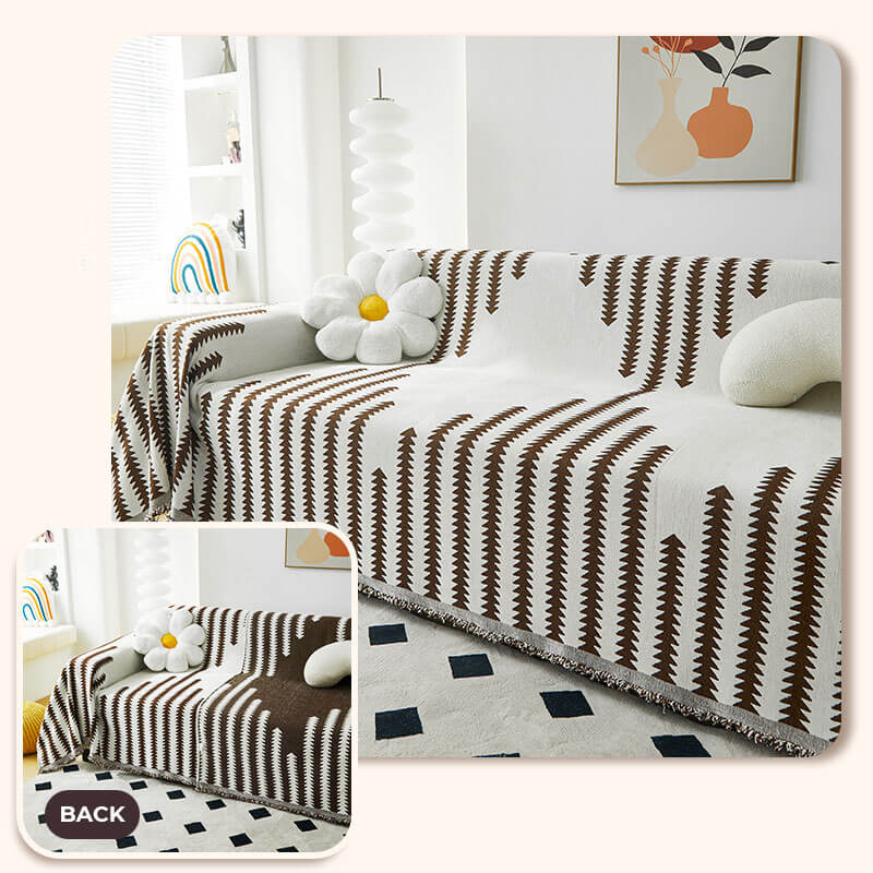 Premium chenille double-sided couch cover, anti-scratch and durable for everyday use.