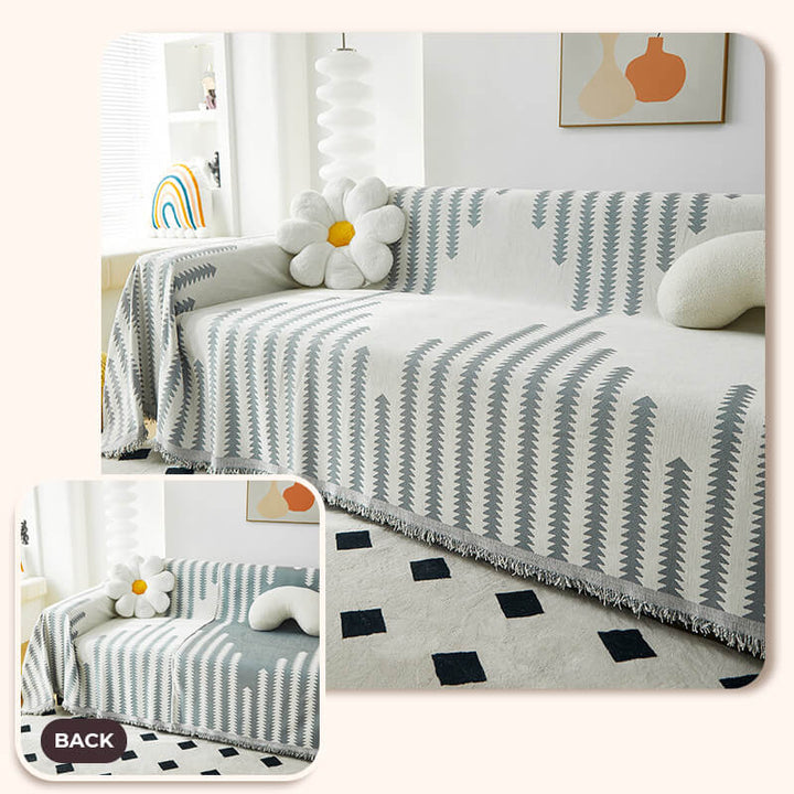Versatile chenille couch protector, reversible fabric for all-season comfort & style.