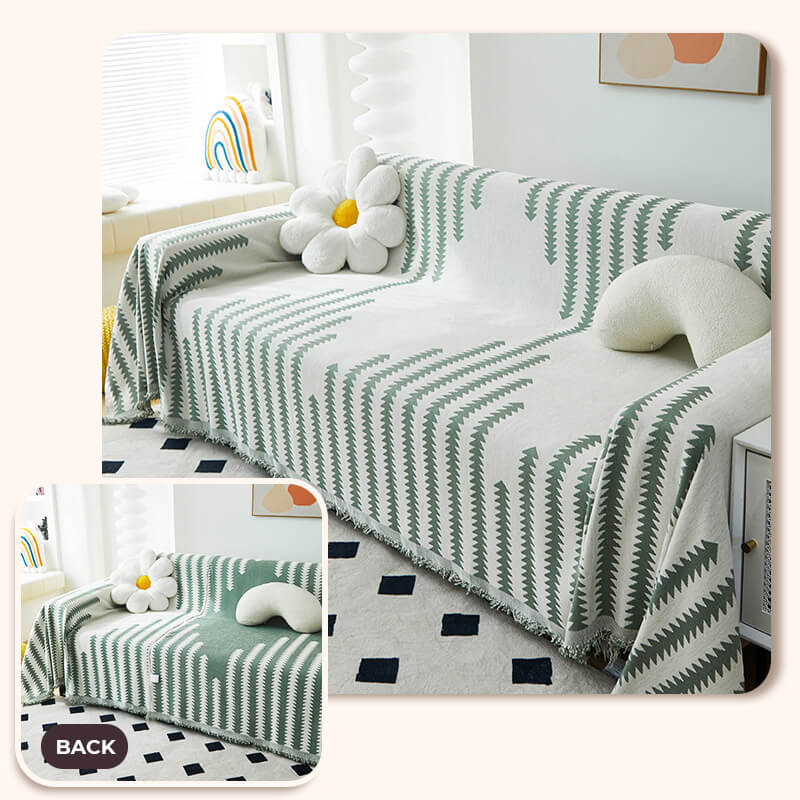 Chic chenille couch cover, double-sided design offers anti-scratch protection & home decor.