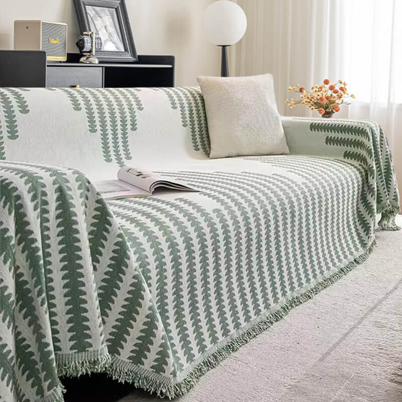 Durable all-season chenille couch cover, double-sided comfort & easy maintenance home decor.