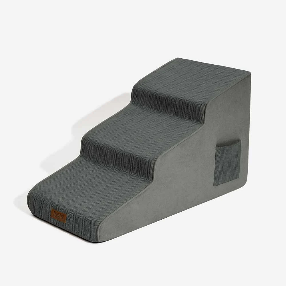 Set of small dog stairs, extra wide chenille with non-slip base, enhancing pet mobility