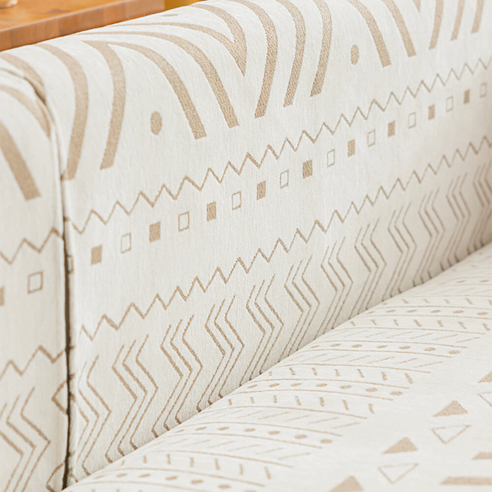 Luxurious chenille fabric couch cover on a sectional sofa, enhancing home decor with a breathable design.