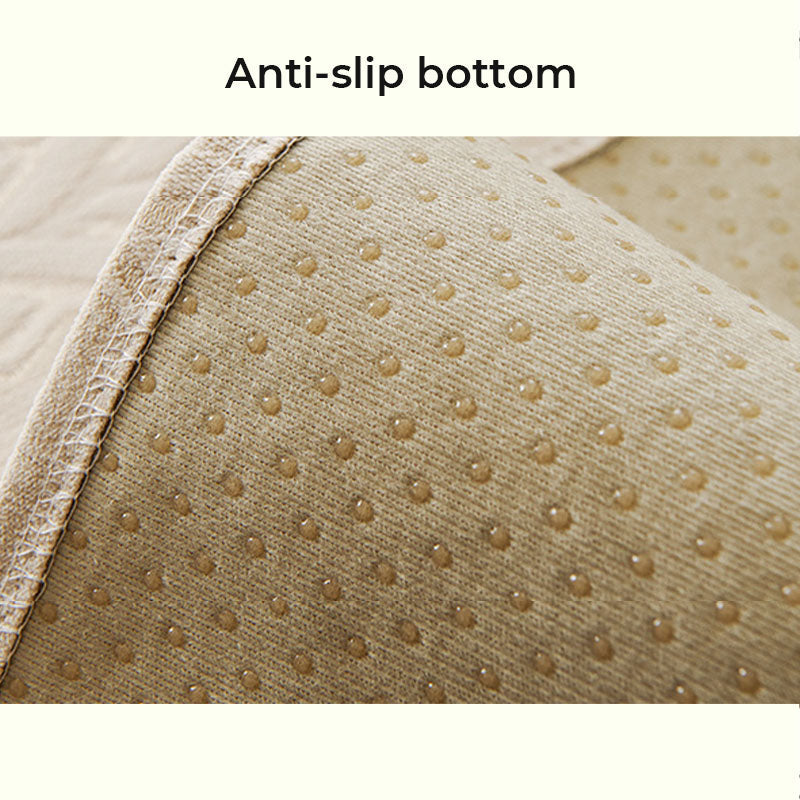 Wheat ear printed chenille sofa cover, non-slip for secure furniture protection