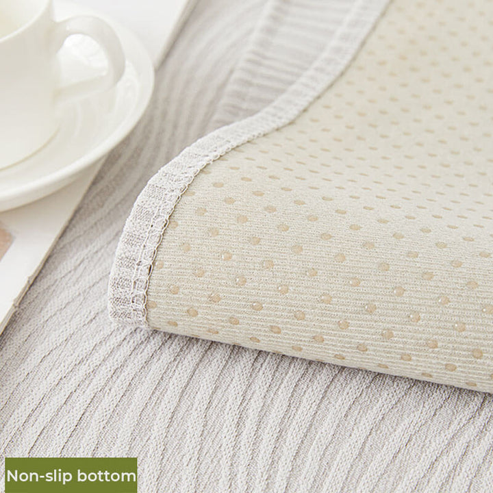 Machine washable chenille couch cover featuring an elegant wood grain design, non-slip