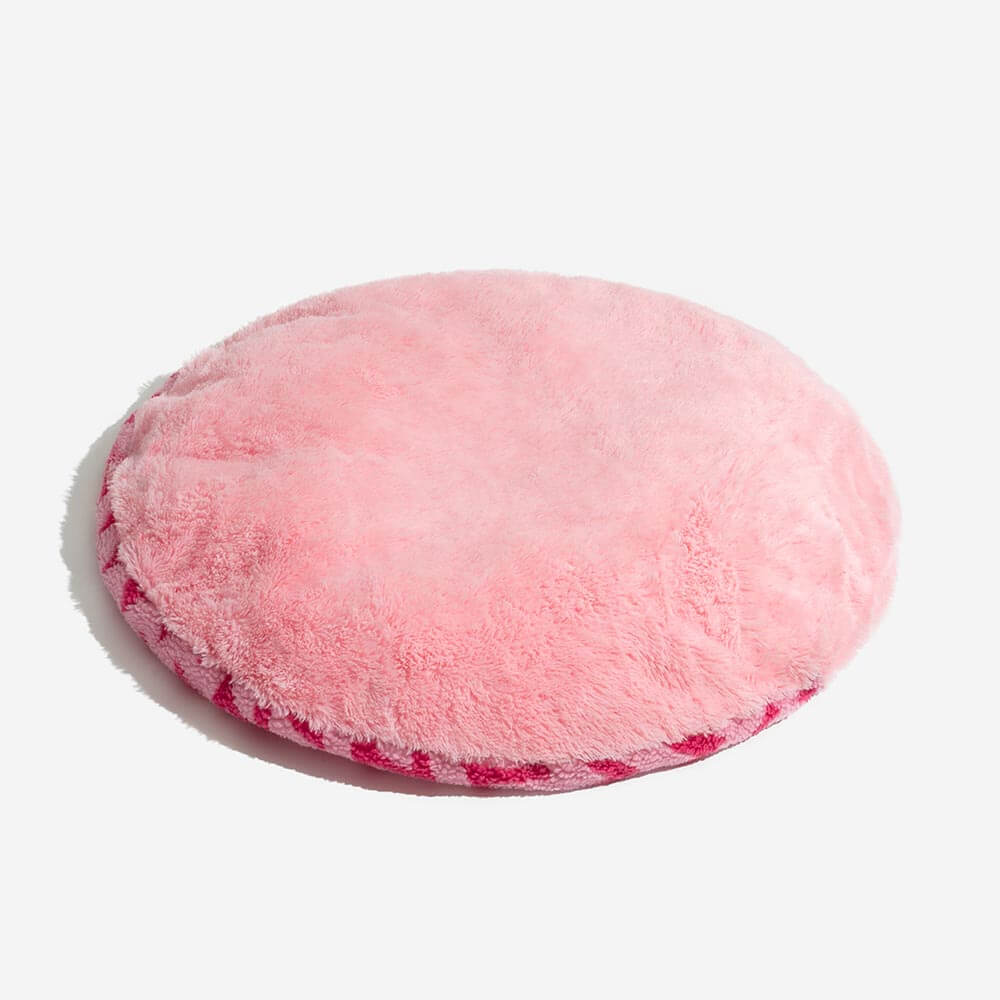 Medium dog bed, chevron print, plush cushioning for restful sleep.