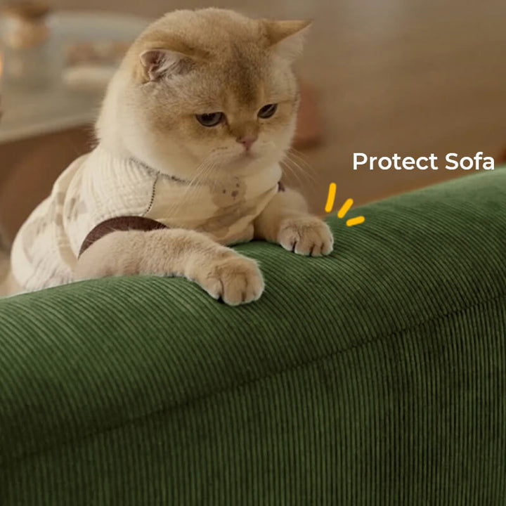 Elegant corduroy couch cover in a rich brown, featuring non-slip technology for full sofa protection