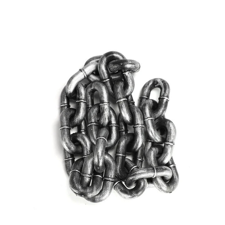 Black and silver chain link dog leash, an essential pet accessory for daily walks.