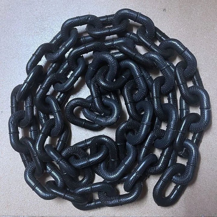 Heavy-duty silver chain link dog leash, offering secure control for active pets.