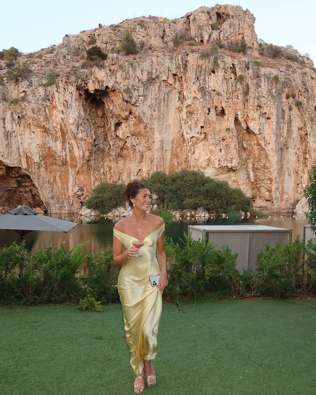 Stunning gold off-shoulder maxi dress, an elegant choice for women attending weddings, formal events, or garden parties.