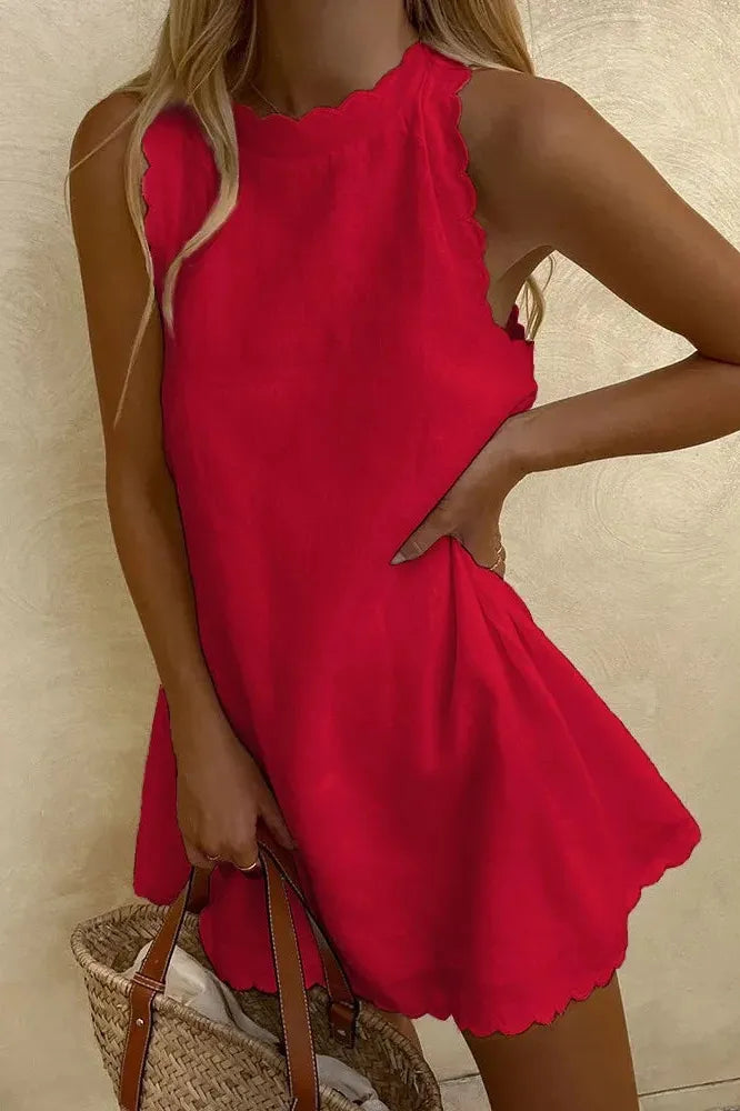 Chic women's tailored mini dress, versatile for casual to party occasions.