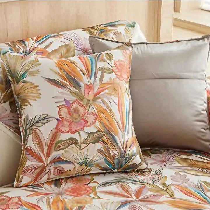 Non-slip sectional couch protector, tropical leaf design, ice silk for comfort & stylish home decor