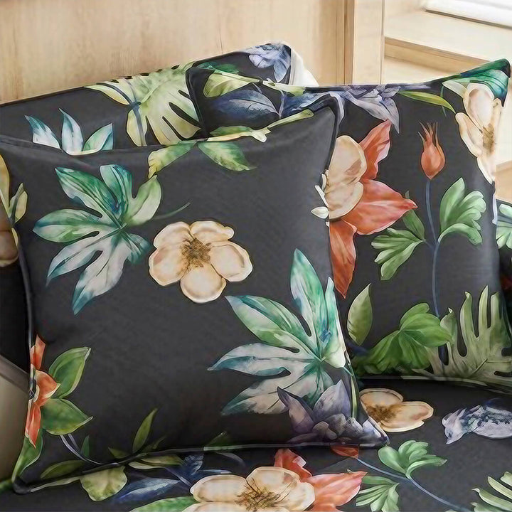 Tropical leaf design sofa protector for sectional couches, non-slip, enhances living room decor