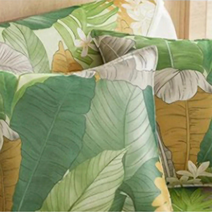 Machine washable tropical leaf non-slip sofa cover, perfect for sectional couches, home decor accent