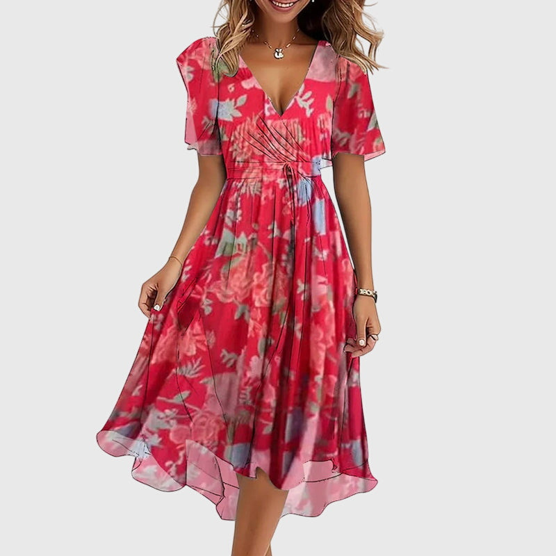 Versatile women's midi dress. Effortless style for a casual day dress or an elegant evening outfit. Comfortable fit.