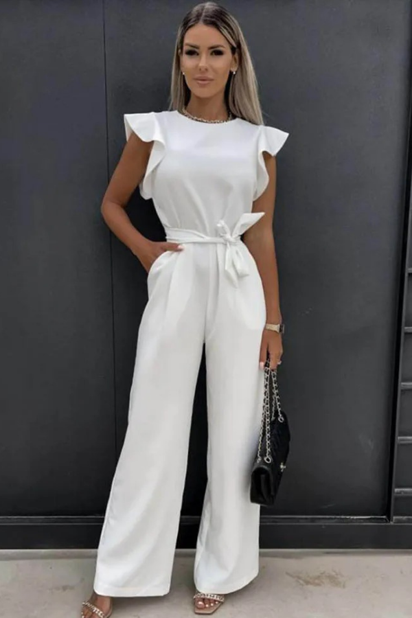 Versatile women's open-back jumpsuit, perfect for chic casual outfits or special occasions.