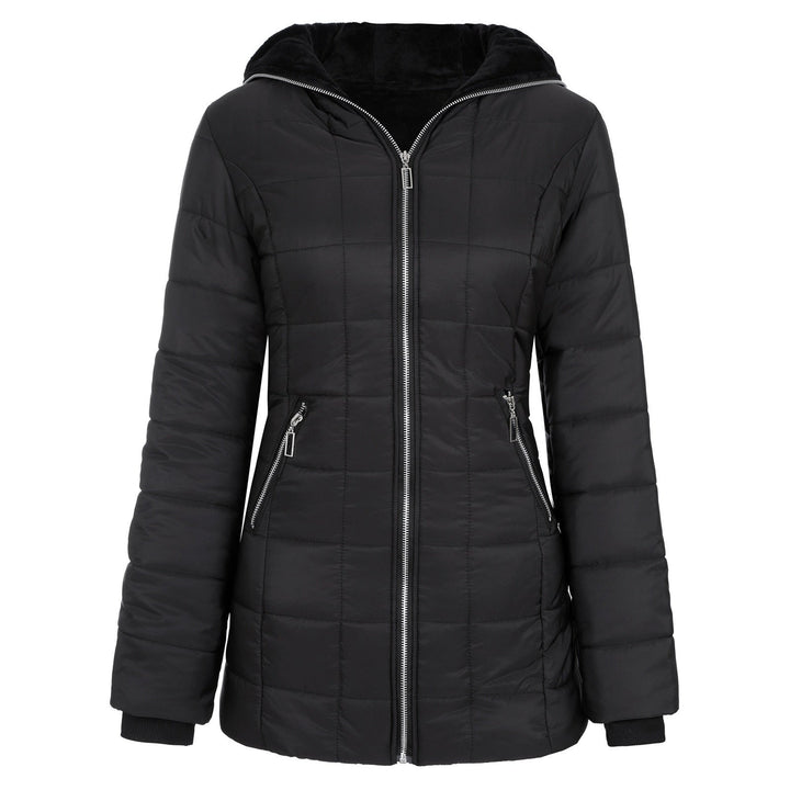 Fashionable women's padded coat, the Mila style protects from cold. Warm long sleeve winter coat & fall jacket.