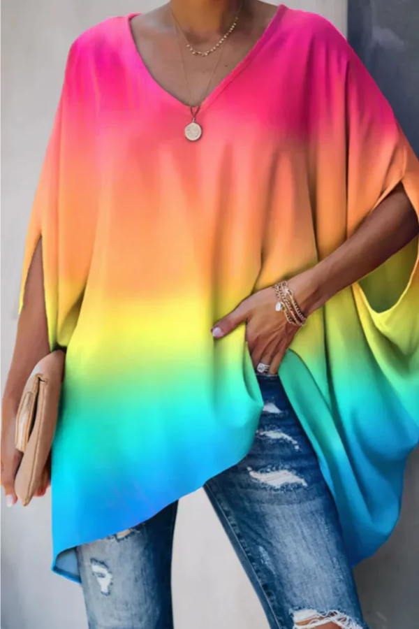 Chic women's pleated V-neck blouse, perfect for versatile spring fashion & office wear.