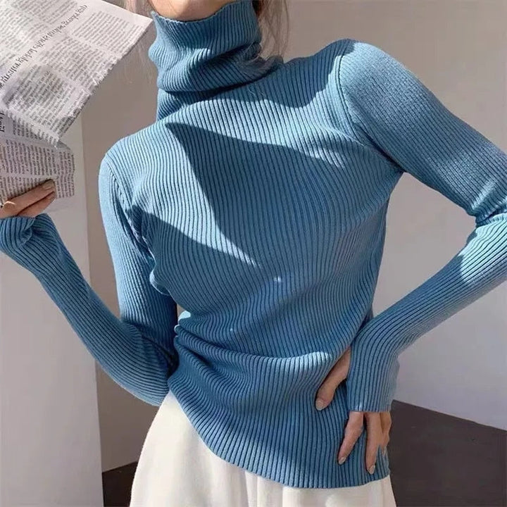 Essential women's turtleneck sweater, a versatile knit top perfect for layering in fall & winter.