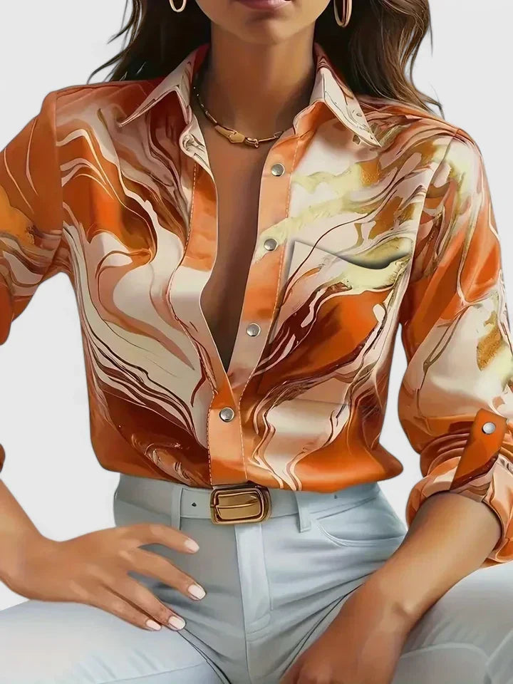 Versatile chic women's blouse, a long-sleeve elegant top for effortless casual to formal fashion.