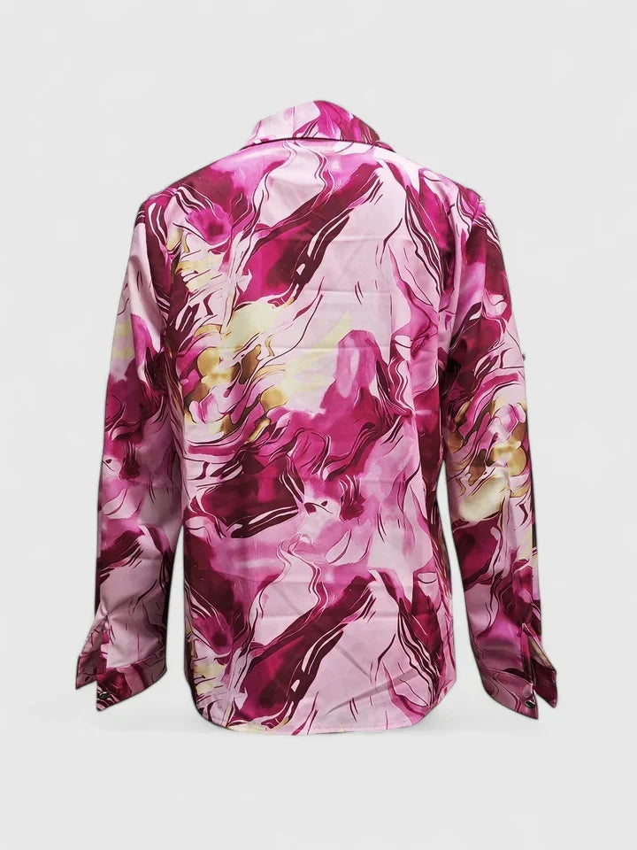 Women's elegant long-sleeve blouse. A versatile top for casual outings, office wear, or formal events.
