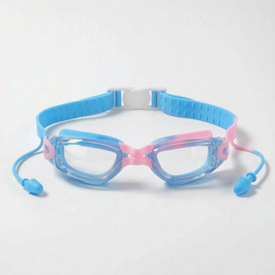 Durable anti-fog kids goggles with integrated earplugs ensuring comfort and protection for youth.