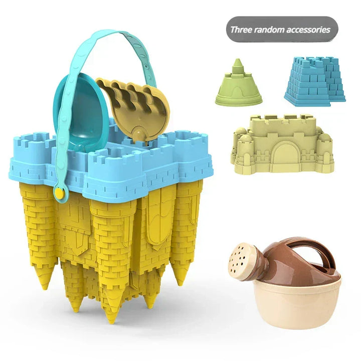 Toddler & kids' outdoor beach toy set for building sandcastles, fostering creative play & summer fun.