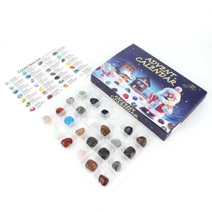 Excited child holding a newly found mineral from their Christmas Gemstone Excavation Advent Calendar, a learning gift.