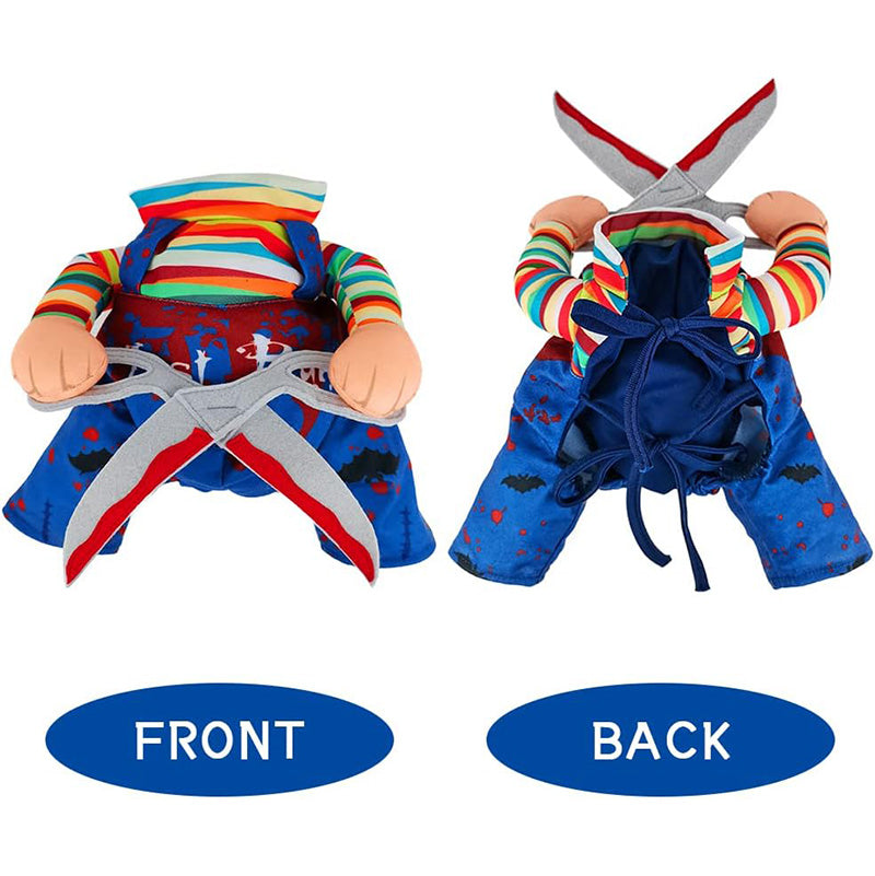 Dog Chucky Halloween attire, easy to put on and take off