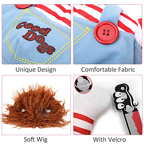 Cat Chucky outfit, comfortable and spooky pet clothing for parties