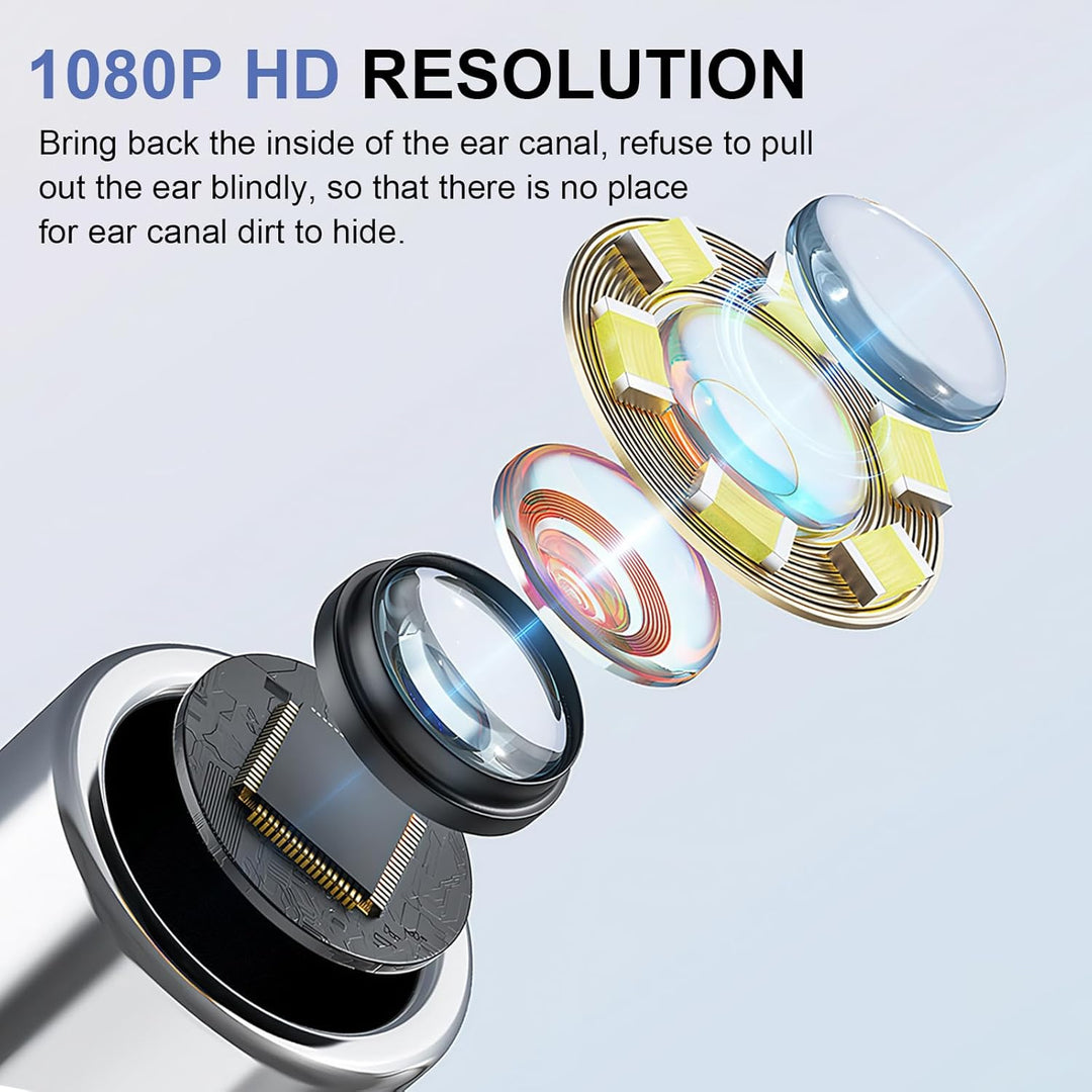 High-definition ear inspection camera with integrated 4.3-inch screen, ideal for detailed home ear care.