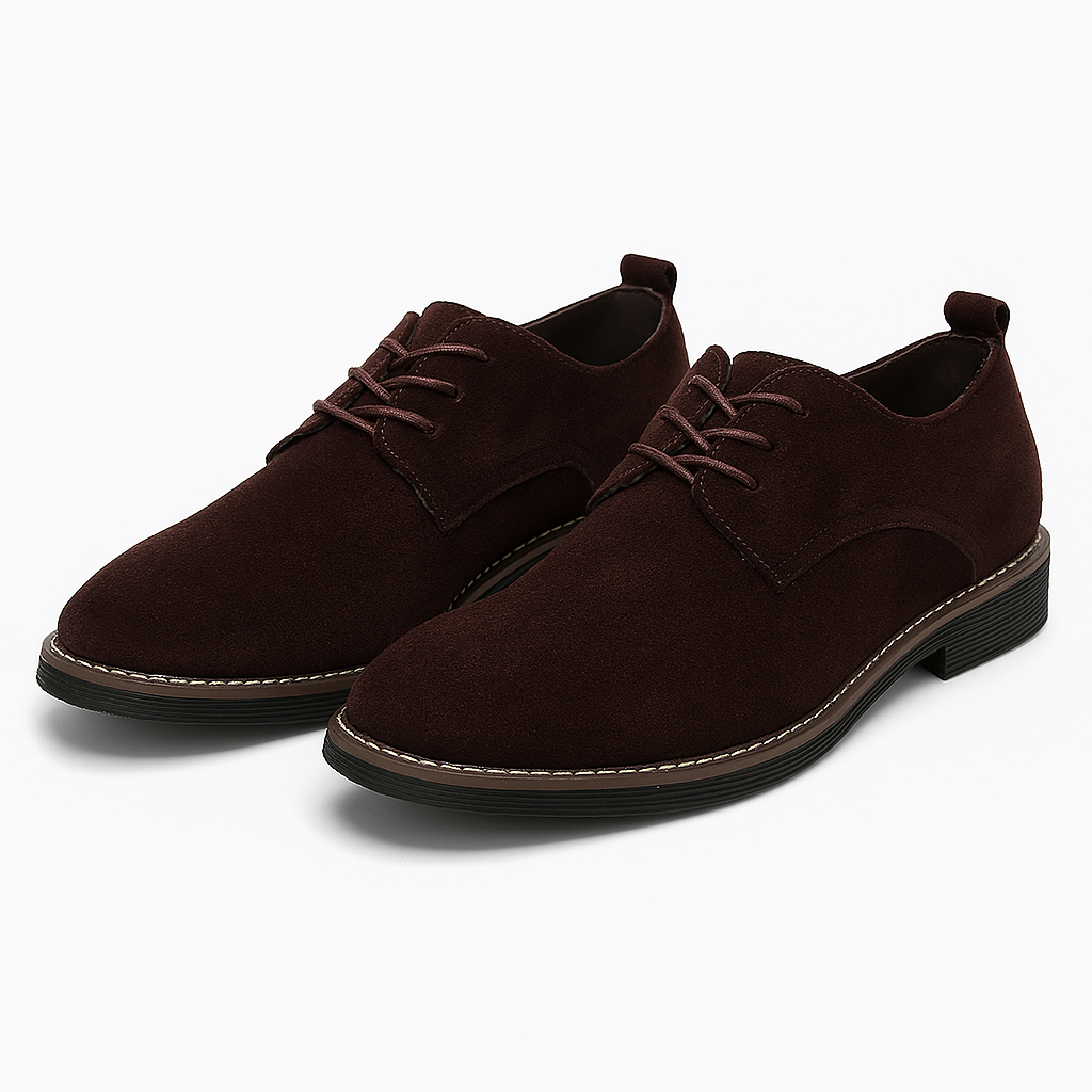 Stylish men's classic black Derby shoes. Lace-up formal footwear for sophisticated business and events.