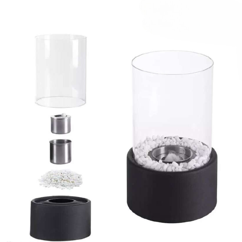 Indoor classic oil lamp, metal & glass, providing soft and warm decorative light.