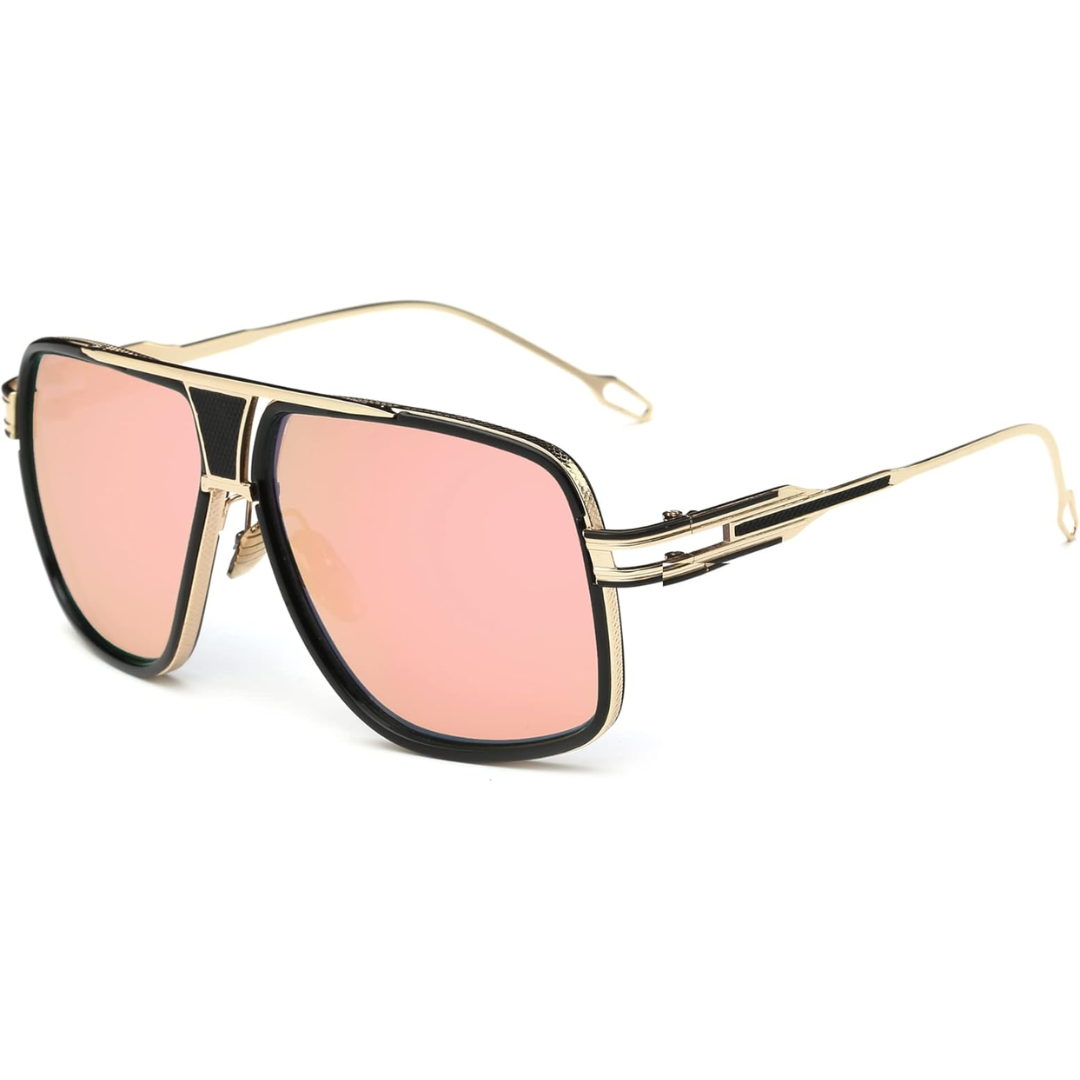 Classic men's aviator sunglasses with UV protection for stylish outdoor wear.