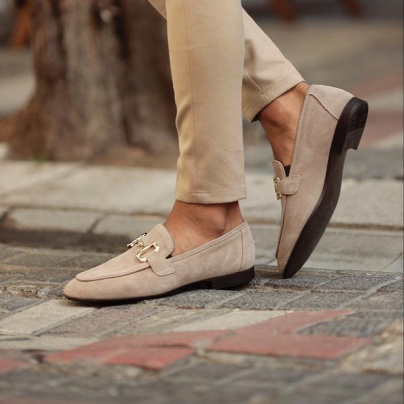 Sleek men's horsebit slip-on loafers for easy wear. Comfortable, polished footwear for everyday & smart casual style.