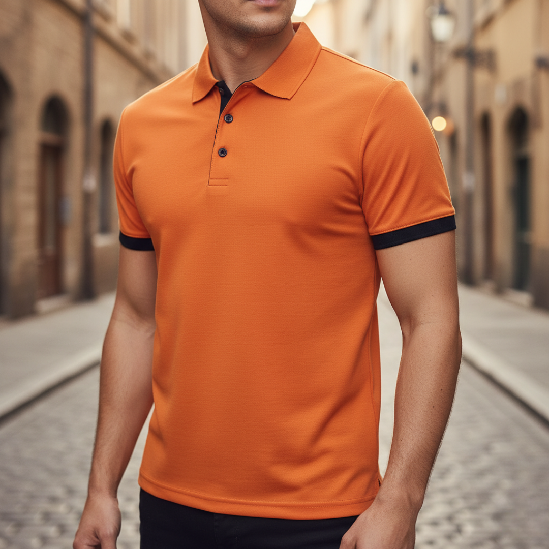 Classic men's everyday polo, short sleeve, designed for comfort & style.