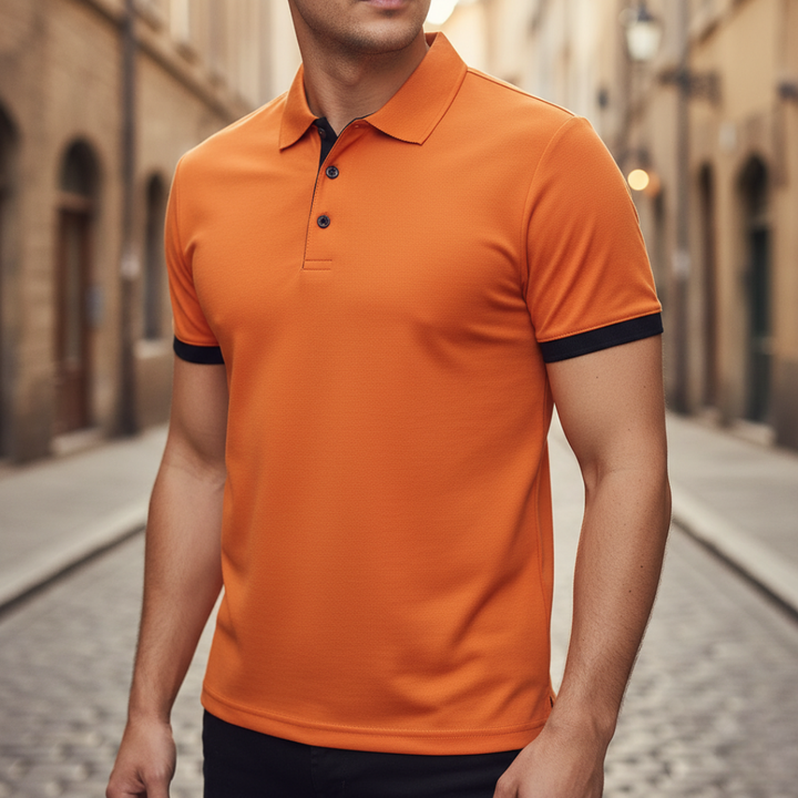 Classic men's everyday polo, short sleeve, designed for comfort & style.
