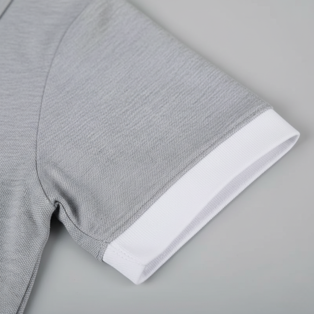 Adult men's button-down short sleeve polo, a staple for casual fashion.