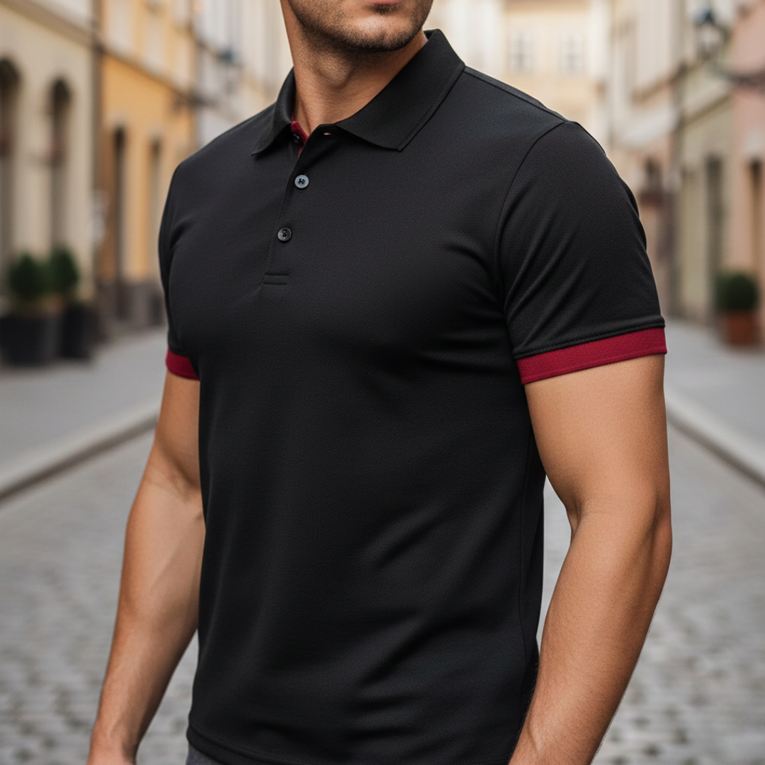 Short sleeve men's polo, suitable for casual outings, easy to pair.