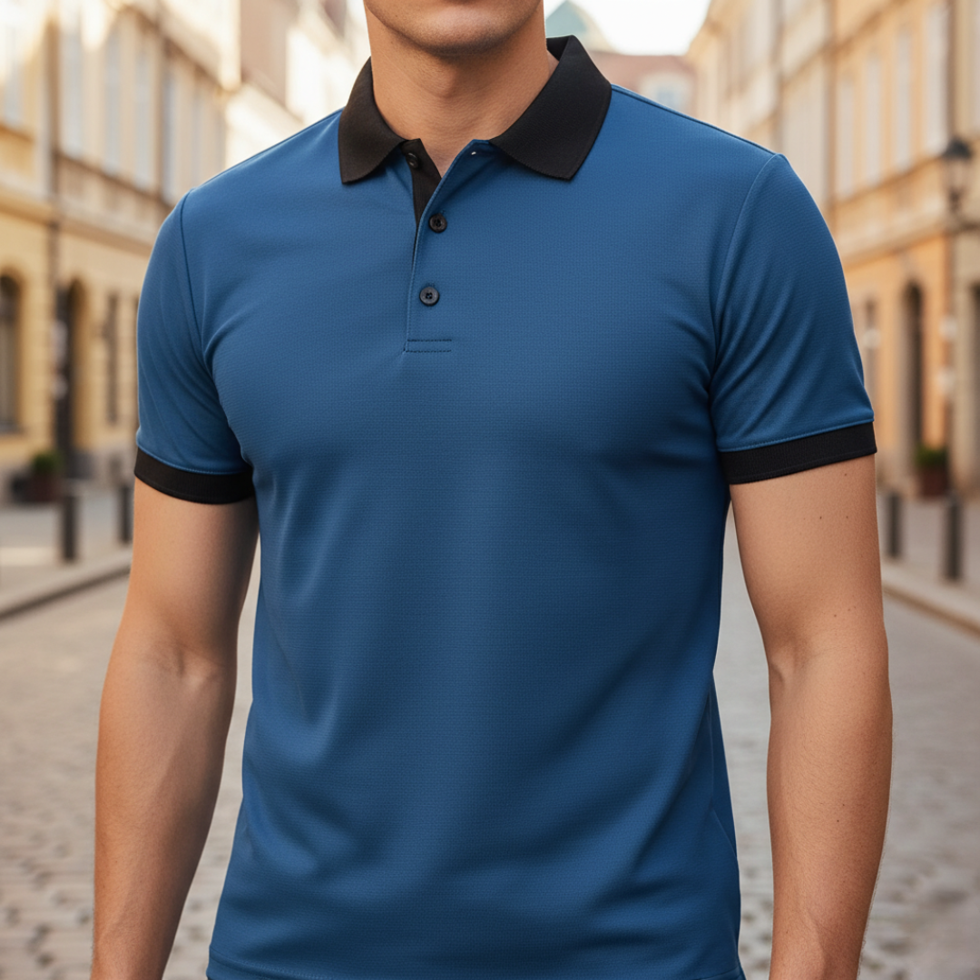 Everyday men's short sleeve polo, a classic comfortable casual shirt.