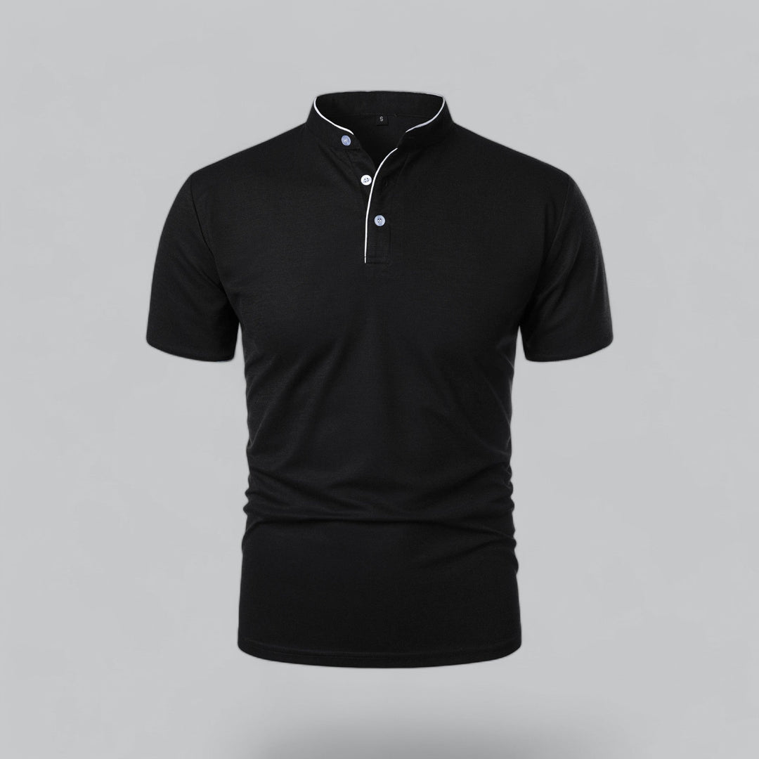 Short sleeve men's polo shirt, timeless button collar design, for everyday comfort & style.