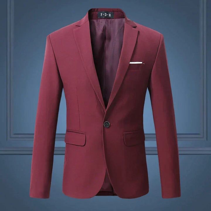Men's classic single-breasted blazer, a versatile formal jacket for professional wear & stylish occasions.