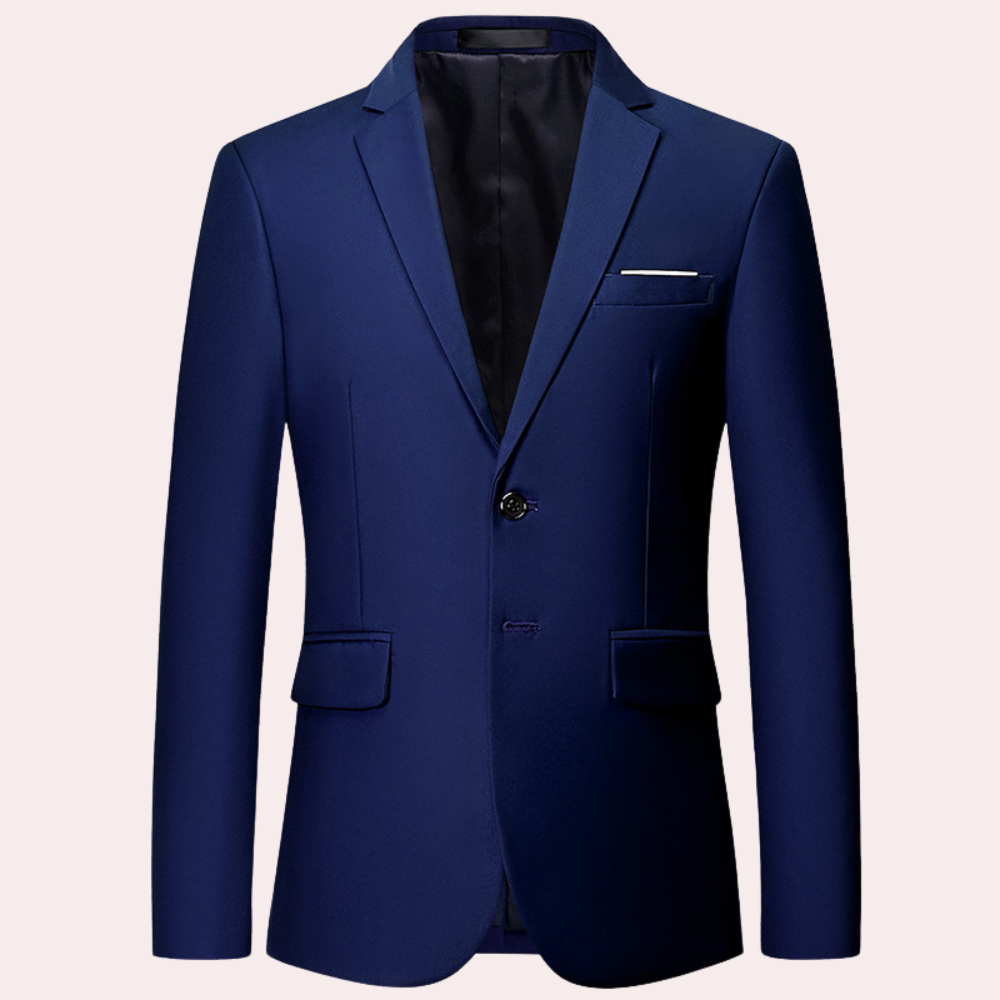 Versatile men's classic blazer. Smart fit jacket for party wear, business casual, or formal occasions.