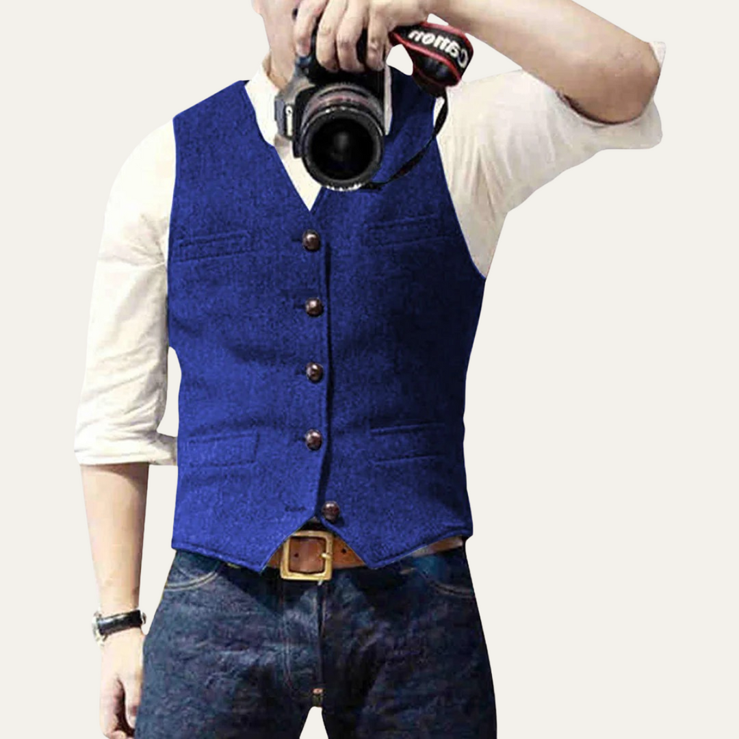 Refined men's vest, a smart tailored waistcoat for professional or formal fashion.