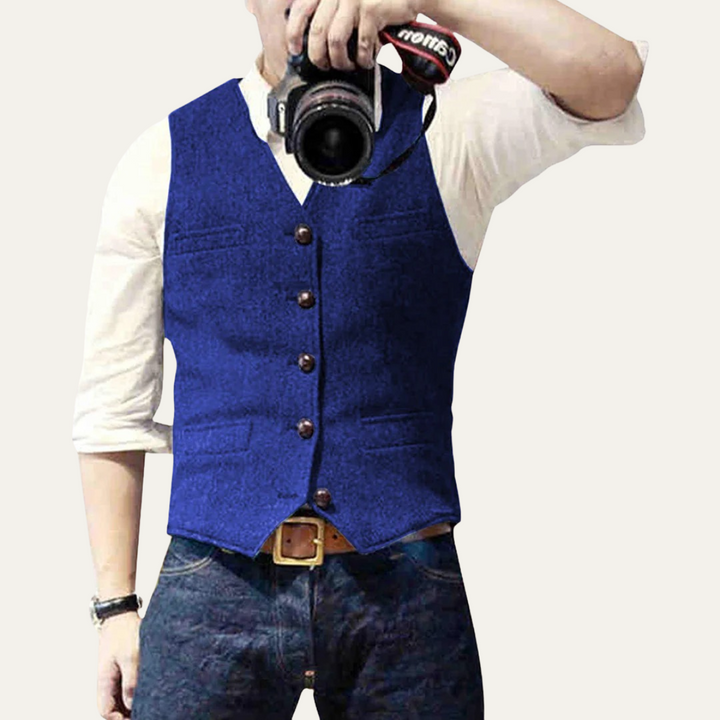Refined men's vest, a smart tailored waistcoat for professional or formal fashion.