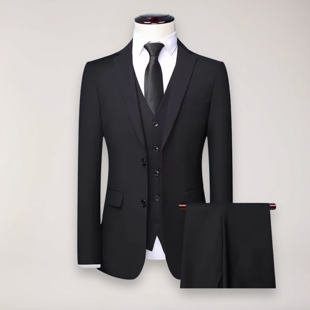 Tailored classic men's formal suit set. Ideal for business, weddings & special events.