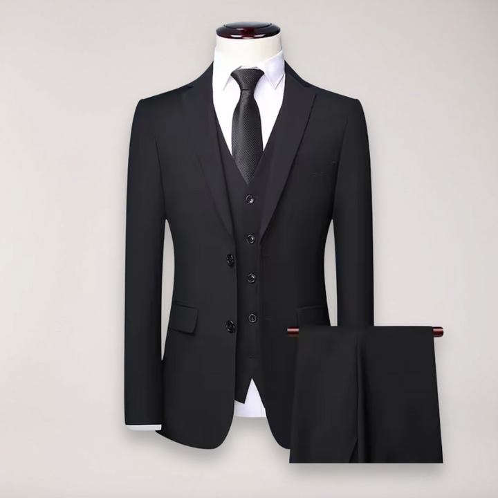 Tailored classic men's formal suit set. Ideal for business, weddings & special events.