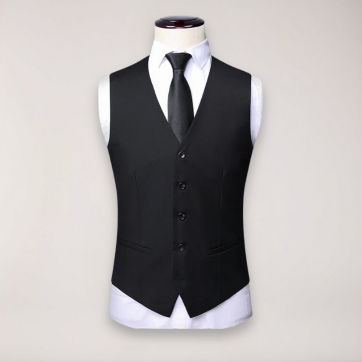 Men's classic three-piece suit. A stylish formal suit set for weddings, events, and business wear.