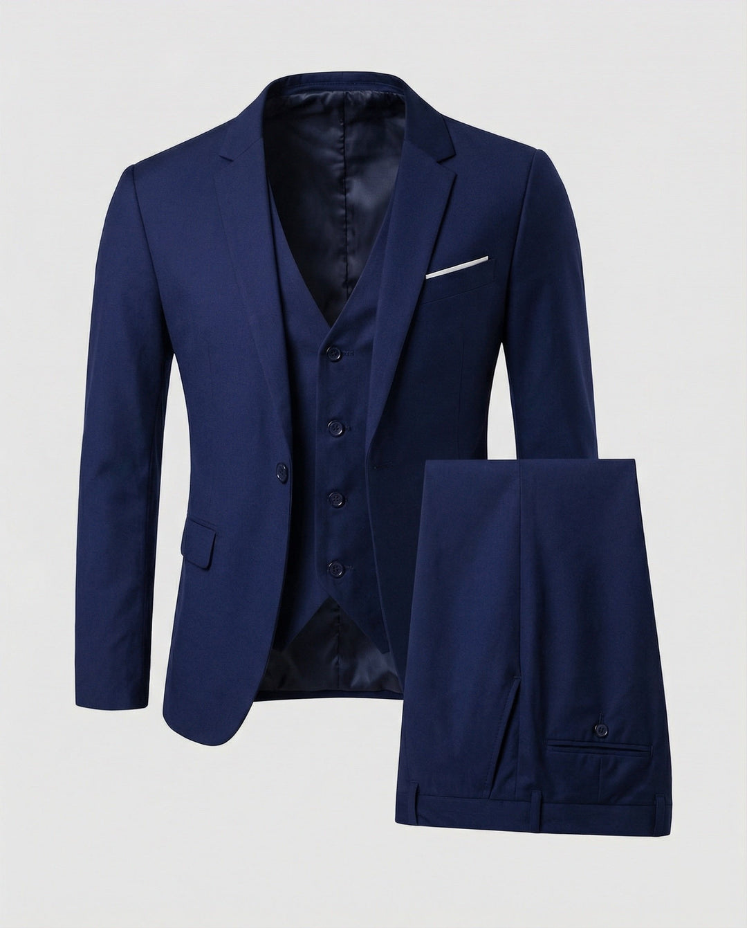 Stylish dark gray men's suit. A complete three-piece set for a polished, professional look.