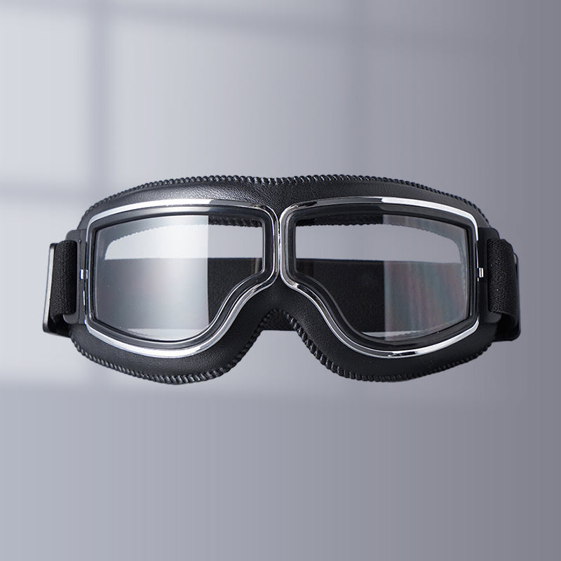 Classic retro motorcycle goggles for windproof and UV protection.